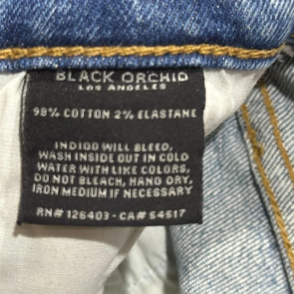 Black Orchid Joan Straight High Waist Distressed Denim Jeans Size 31 - EUC - Picture 4 of 5